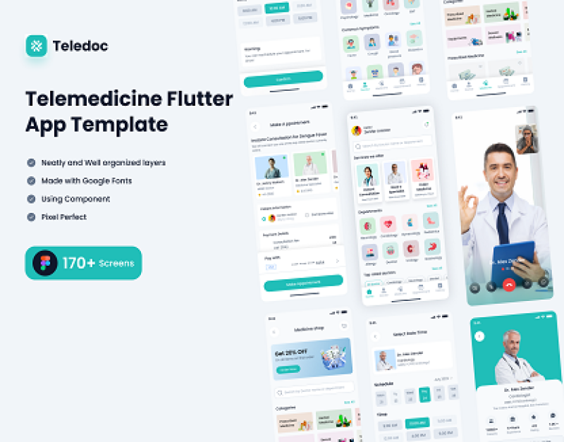 ‘Teledoc’ Telemedicine Flutter App Template